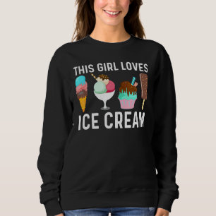 Cool Ice Cream Art For Girls Kid Gelato Cone Froze Sweatshirt