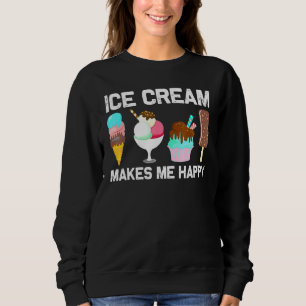 Cool Ice Cream Art For Men Women Gelato Cone Froze Sweatshirt