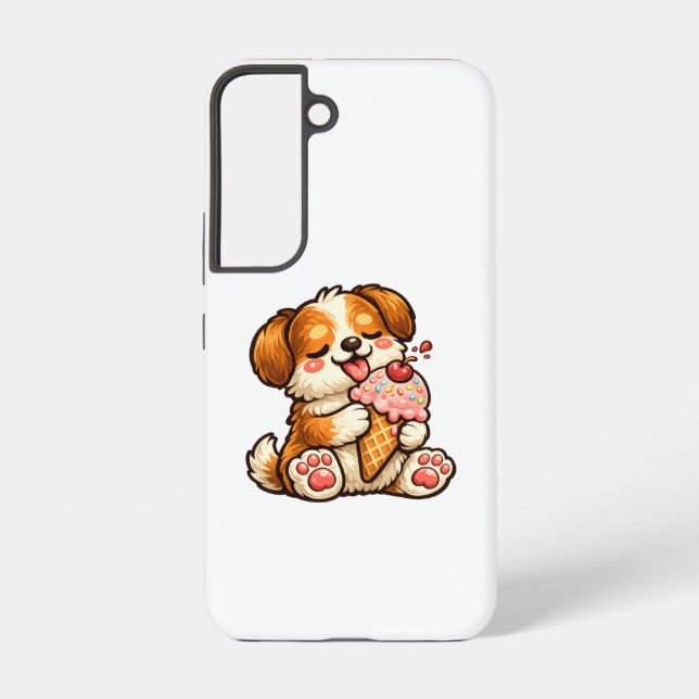 Cool Ice Cream Dog Samsung Galaxy S22 Case (Back)