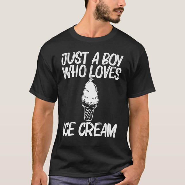 Cool Ice Cream For Boys Kids Frozen Food Dessert   T-Shirt (Front)