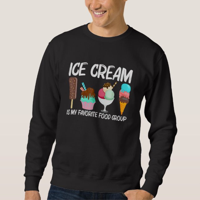 Cool Ice Cream For Men Women Gelato Cone Frozen De Sweatshirt (Front)