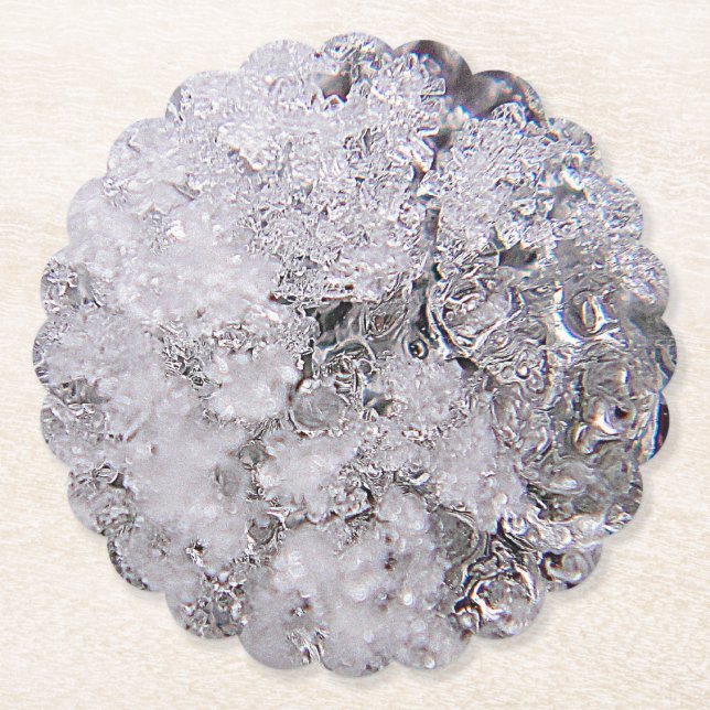 Cool ice cristals paper coaster (Front)
