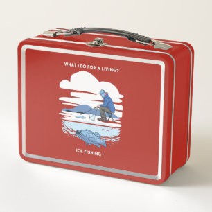 Cool ice fishing metal lunch box