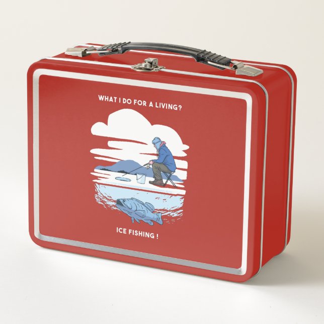 Cool ice fishing metal lunch box (Front)