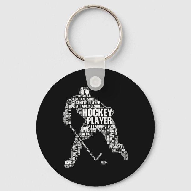 Cool Ice Hockey Art For Men Women Boy Girl Ice Hoc Key Ring (Front)