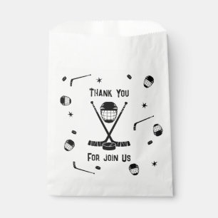 Cool Ice Hockey Black and White Birthday Party Favour Bags