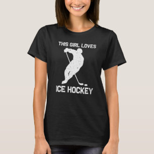Cool Ice Hockey For Girls Kid Goalie Hockey Player T-Shirt