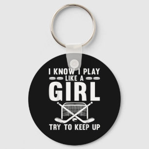 Cool Ice Hockey For Women Girls Field Hockey Lover Key Ring