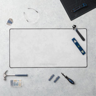 Cool Icy Grey Urban Grunge With Your Name Desk Mat