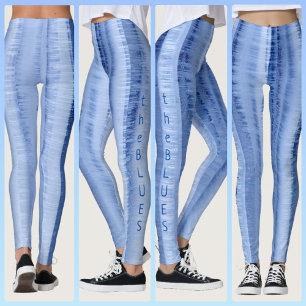 Cool Icy Light Blue Stripes Chic Leggings
