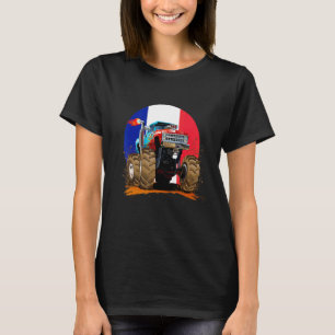 Cool Illustration Monster Mud Truck With France Fl T-Shirt