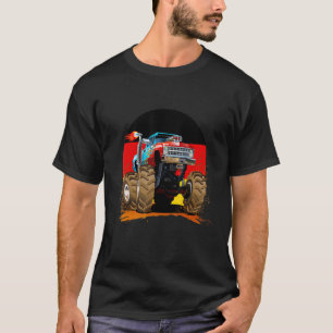 Cool Illustration Monster Mud Truck With German Fl T-Shirt