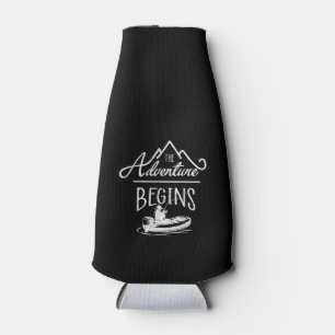 Cool Illustration of Fisherman on Lake in the Boat Bottle Cooler