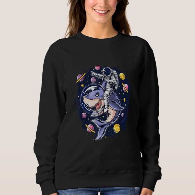 Cool Inauguration Day Astronaut Shark Days  Space  Sweatshirt (Front)