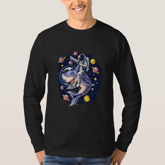 Cool Inauguration Day Astronaut Shark Days  Space  T-Shirt (Front)