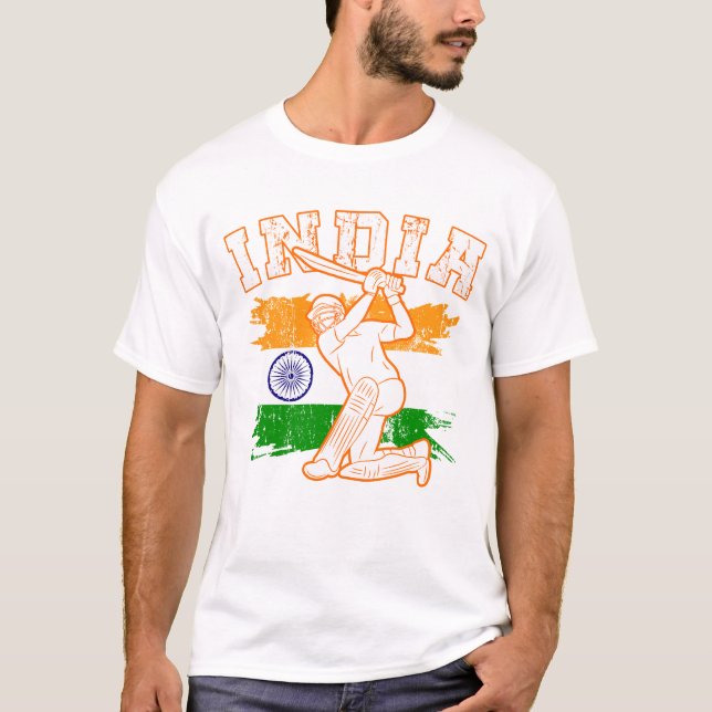 Cool Indian Cricket Lover Gifts Indian Cricket  T-Shirt (Front)