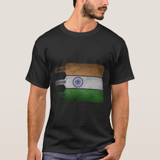 Cool Indian Cricket Lover Gifts Swaraj Tiranga Ind T-Shirt (Front)