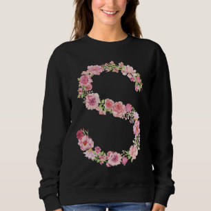 Cool Initial Alphabet Monogram Flowers Floral Let Sweatshirt