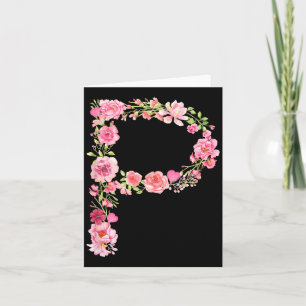 Cool Initial Alphabet Monogram Flowers Floral Lett Card