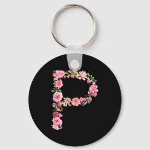 Cool Initial Alphabet Monogram Flowers Floral Lett Key Ring