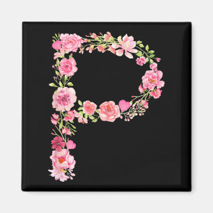Cool Initial Alphabet Monogram Flowers Floral Lett Magnet