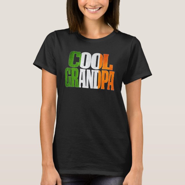 Cool Irish Grandpa Flag For Irish Celtic Grandpa T-Shirt (Front)