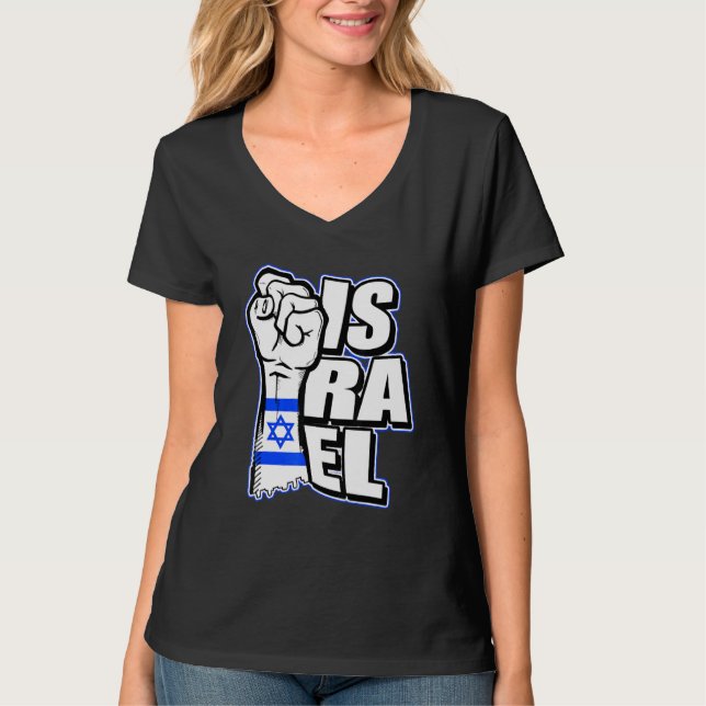 Cool Israel Flag Proud Israel Flag Flag Of Israel  T-Shirt (Front)