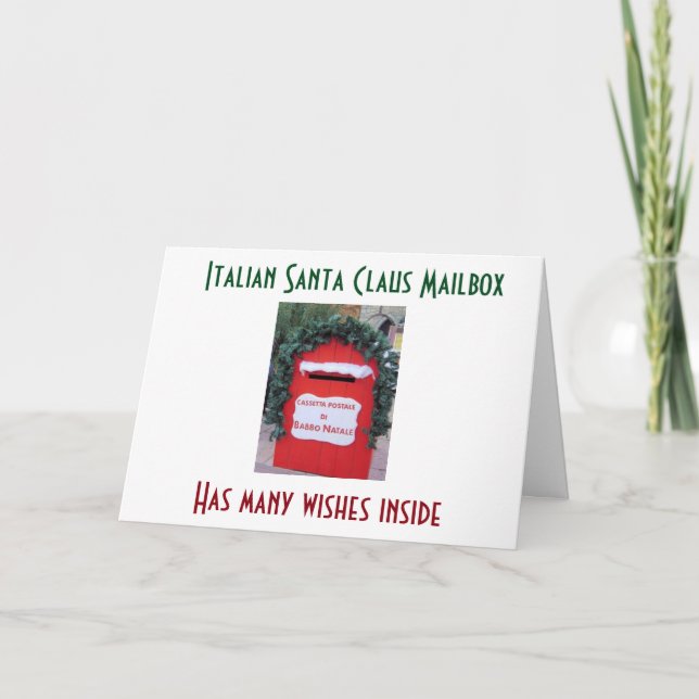 COOL ITALIAN SANTA CHRISTMAS MAILBOX CARD (Front)