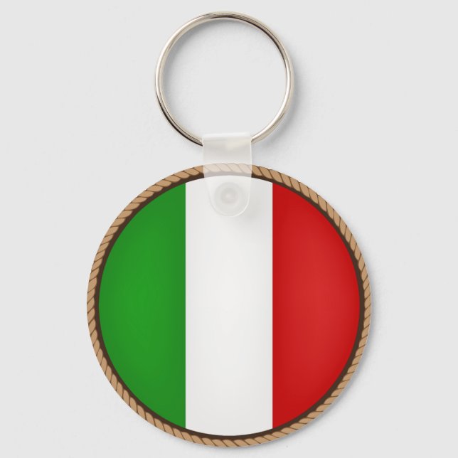 Cool Italy Flag Seal Key Ring (Front)