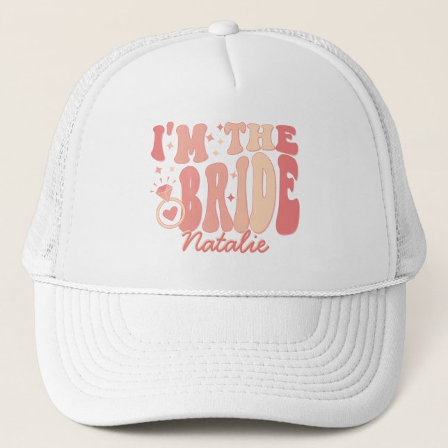 Cool It's Me Hi I'm the Bride Its Me Personalised Trucker Hat (Front)