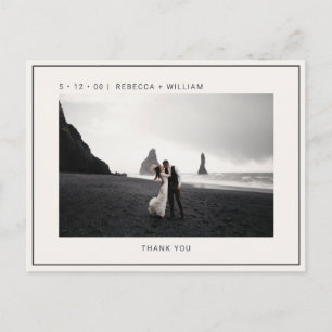 Cool Ivory Photo Wedding Thank You Postcard