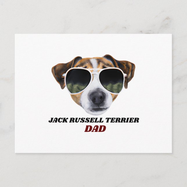 Cool Jack Russell Terrier Dad Father's Day Dogs Postcard (Front)