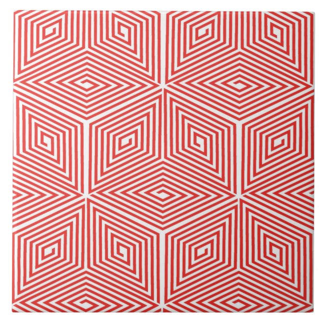 cool Japan geometric pattern Tile (Front)
