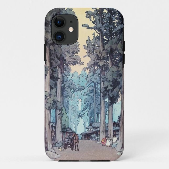 Cool japanese classic Hiroshi Tada forest painting Case-Mate iPhone Case (Back)