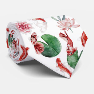 cool Japanese fish tiled pattern Tie