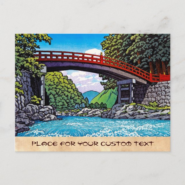 Cool japanese great forest bridge river waterscape postcard (Front)
