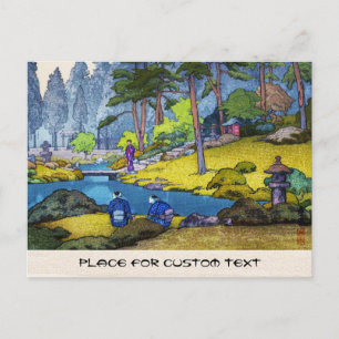 Cool japanese Iinnoji garden forest people river Postcard