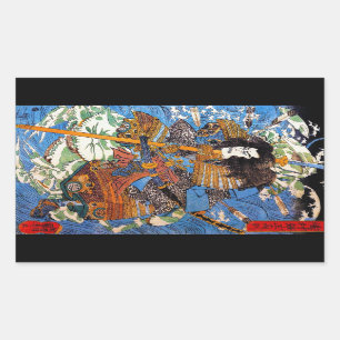 Cool japanese Legendary Samurai Sanin Warrior art Rectangular Sticker