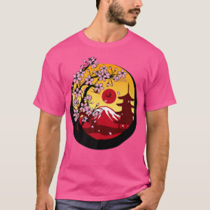 Cool Japanese Mountain Art, Cute Japanese View Gra T-Shirt