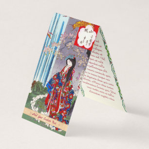 Cool japanese vintage lady geisha portrait art business card