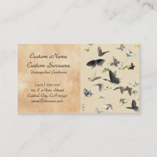 Cool japanese vintage ukiyo-e butterfly scroll business card