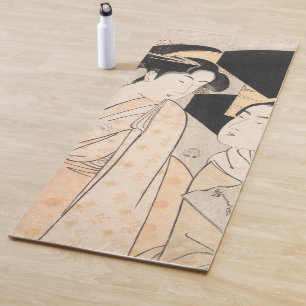 Cool japanese vintage ukiyo-e geisha lady art yoga mat