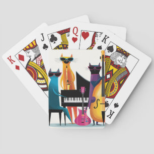 Cool Jazz Cats Musicians Band Playing Cards