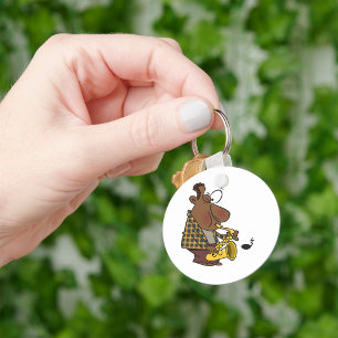 Cool Jazz Man Playing Saxophone Key Ring