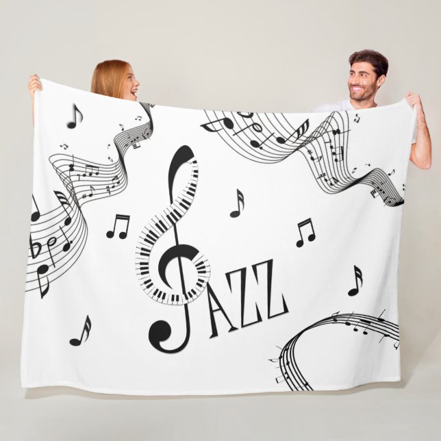 Cool Jazz Music Fleece Blanket (In Situ)