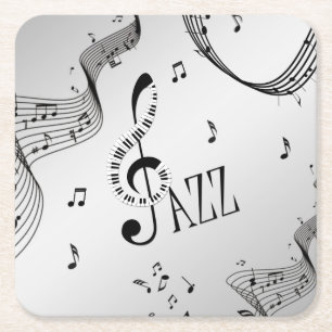 Cool Jazz Square Paper Coaster