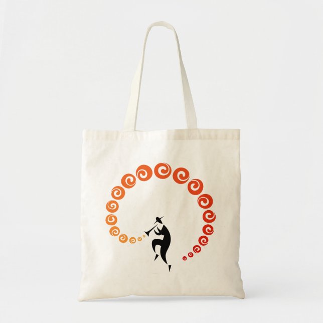Cool Jazz Trumpet Music Yellow Orange Tote Bag (Front)