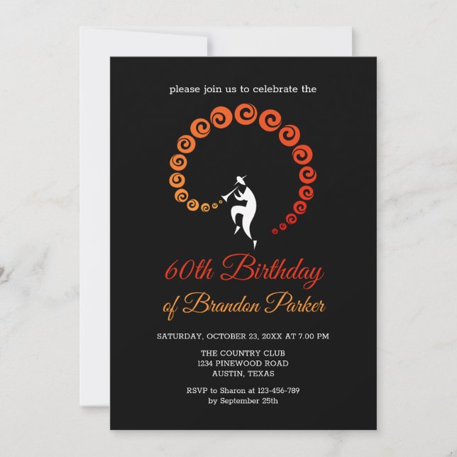 Cool Jazz Trumpet Musician 60th Birthday Party Invitation (Front)