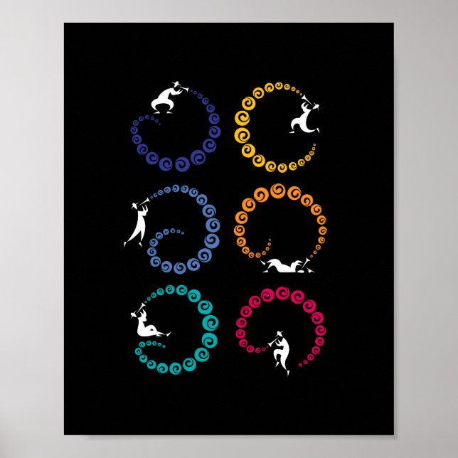 Cool Jazz Trumpet Musician Rainbow Poster (Front)