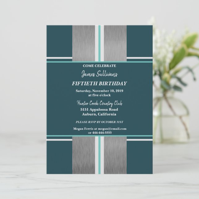 Cool Jazzy Gold Invitation (Standing Front)